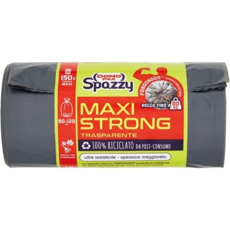 Domopak Spazzy Transparent Bin Liners, Maxi, 150l, Pack Of 10