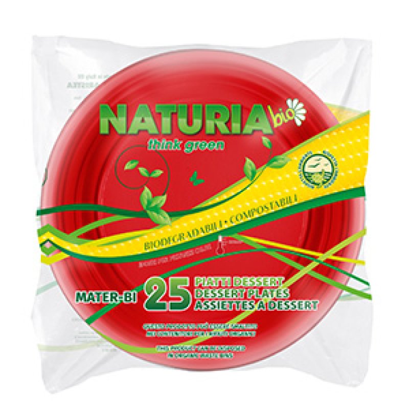 Dessert Plates 25 Pcs Red Naturia