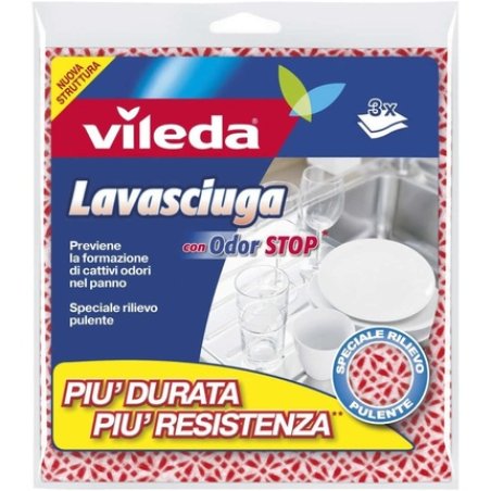 Vileda 141300 All-Purpose Dryer Cloth With Odor Stop And Reliefs Dust Remover For