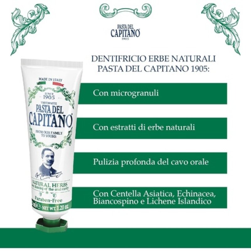 Pasta del Capitano 1905 Natural Herbal Toothpaste 25ml