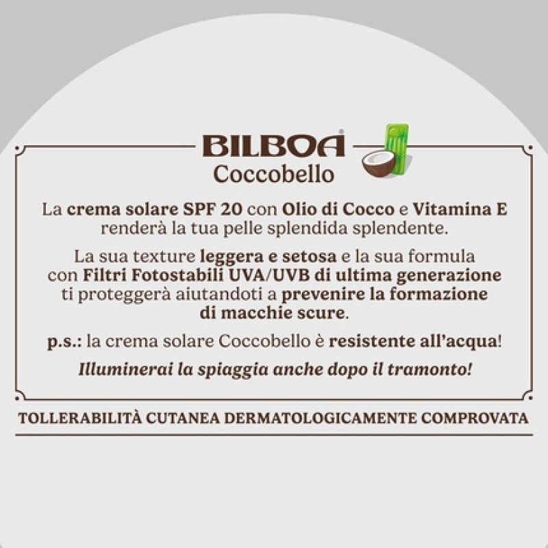 Bilboa Coccobello Sun Milk SPF 20 with Coconut Oil