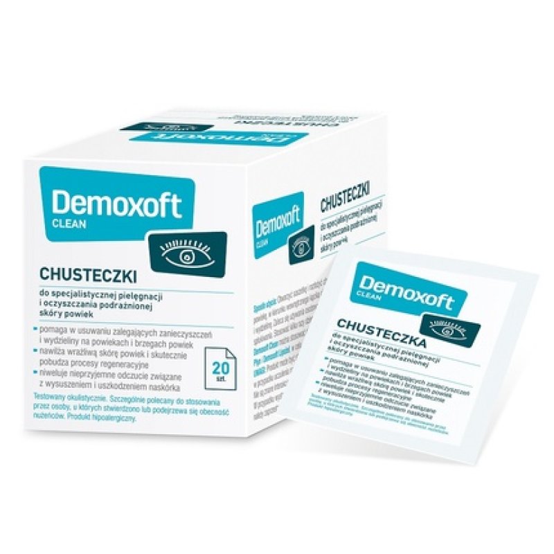 Demoxoft Clean Wipes For Specialised Eyelid Care And Cleansing - 20 Pieces