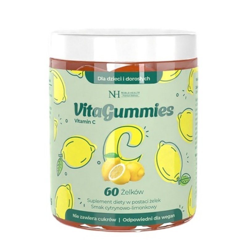 Noble Health Vitagummies Vitamin C Dietary Supplement - 60 Gummies With Lemon-Lime Flavor