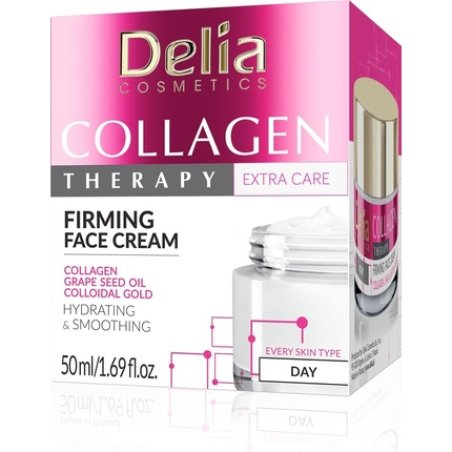 Delia Cosmetics Collagen Therapy Firming Face Cream Hydrating Smoothing 50ml Day Cream