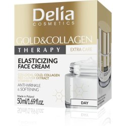 Delia Cosmetics Gold & Collagen Elasticizing Day Cream Anti-Wrinkle Softening with Colloidal Gold Red Clover Extract