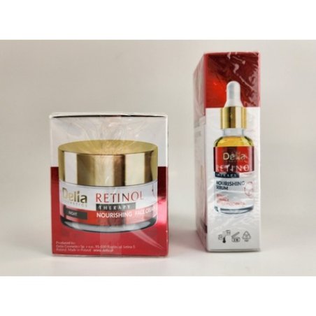 DELIA Retinol Hyaluronic Acid Nourishing Night Cream and Face Serum Set