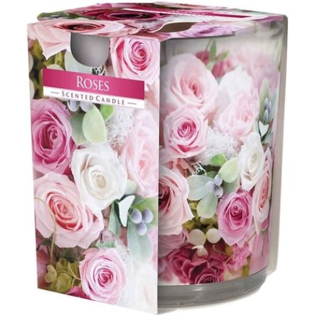 Cosy & Trendy Ct Scented Candle Glass Roses Pink 22 Hours D7xh8cm