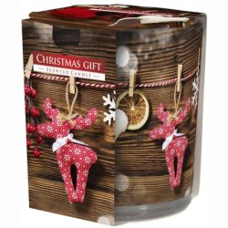 Christmas Poison Scented Candle in Glass with Foliated Decoration 22hr Burning Time
