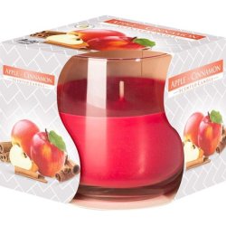 Bispol FRAGRED Glass Candles Apple Cinnamon 24 Hours Burning 7.9cm x 7.2cm