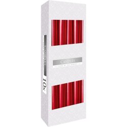 Bispol Kerzen Set Of 10 Candles 2.3 X 24.5 Cm Metallic Red