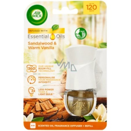 Air Wick Electric Air Freshener With 19ml Sandalwood & Vanilla