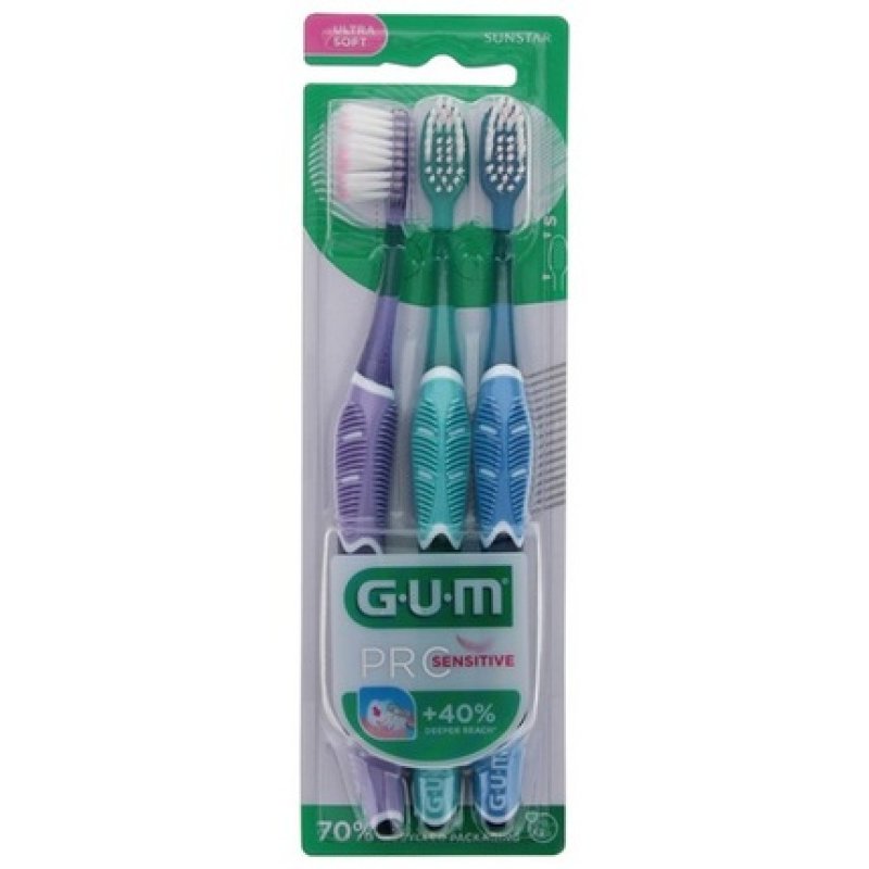 Gum Pro Sensitive 510 Ultra Soft Toothbrush Trio Pack