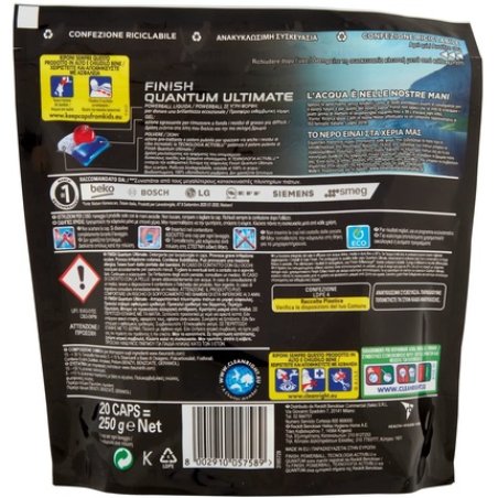 Finish Quantum Max Dishwasher Detergent Regular 20 Tabs