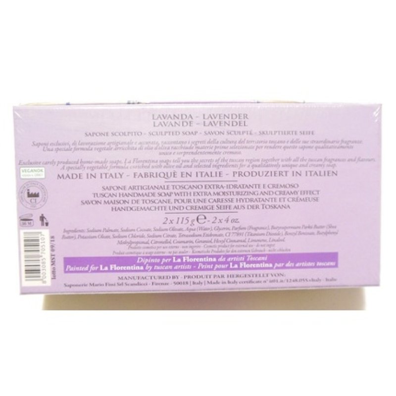 La Florentina Lavender Bath Soap Sculpted Soap 115g - Pack of 2