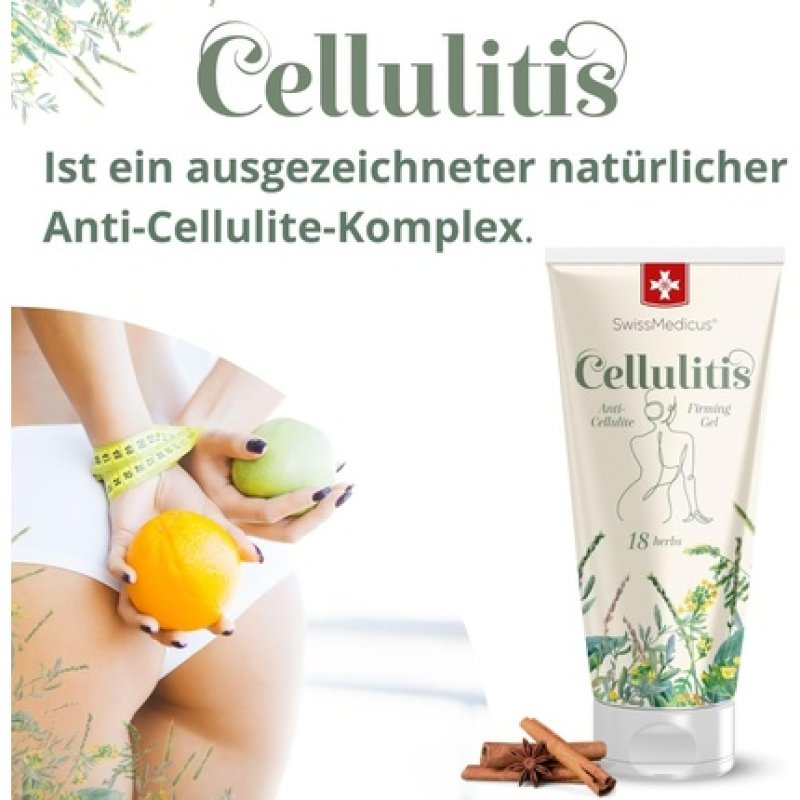 SwissMedicus Cellulitis Natural Belly Anti-Cellulite Body Cream with Rosemary - Guarana - Soothing Lotion Perfect