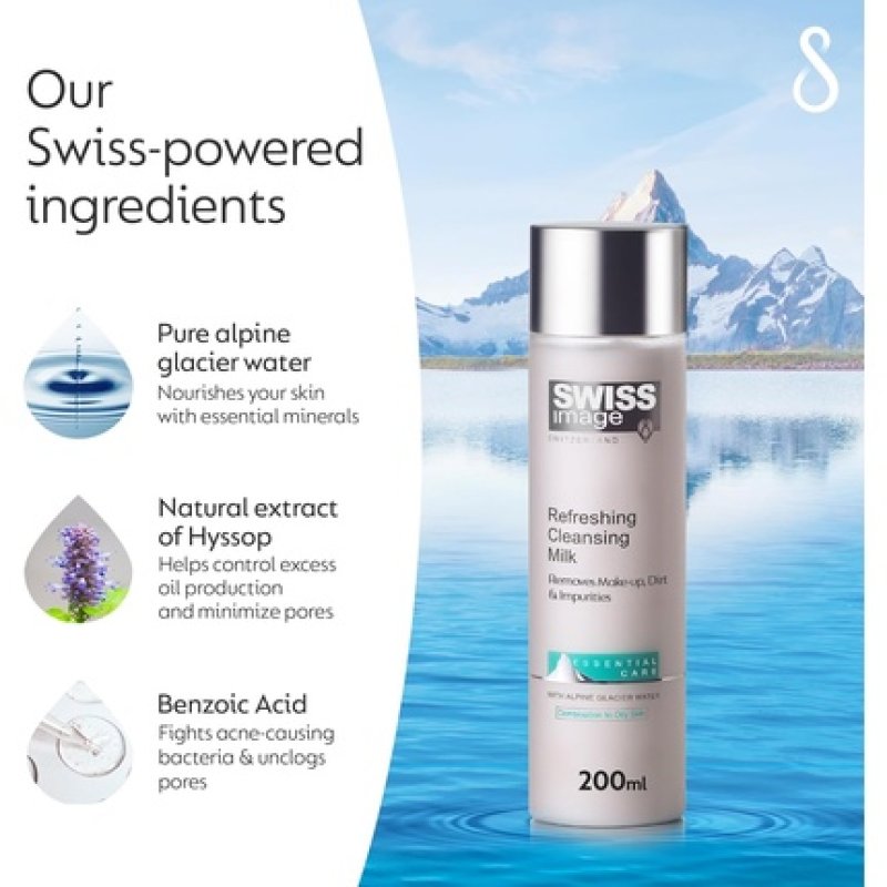 Swiss Image Essential Care Refreshing Cleansing Milk 200ml - No Parabens