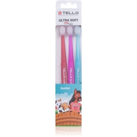 TELLO Junior Toothbrush 3 Pack for Children