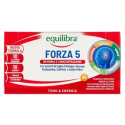 Equilibra Forza 5 Integratore with Ginkgo and Bacopa Leaf Extracts, Phosphatidylserine, Caffeine, and Folic Acid Cola