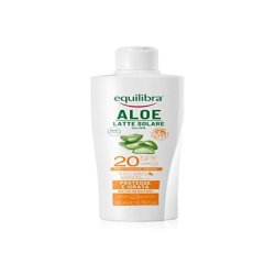 Equilibra Solari Aloe Sunscreen SPF 20 with Aloe Vera, Vitamin C and E, Argan Oil, Coconut Oil, and Shea Butter 200ml