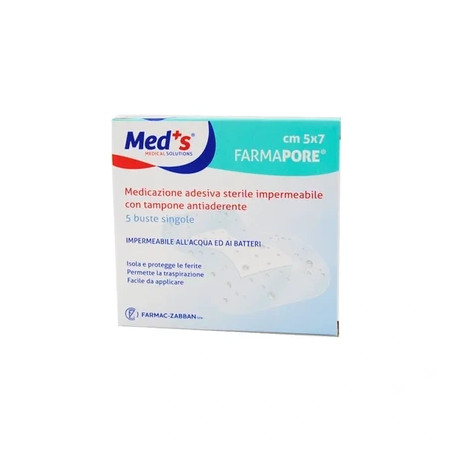 Farmac Zabban Meds Farmapore Adhesive Sterile Waterproof Dressing 5cm X 7cm