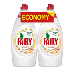 Procter & Gamble Fairy Dishwashing Liquid 2x900ml Chamomile Sensitive Duopack 6