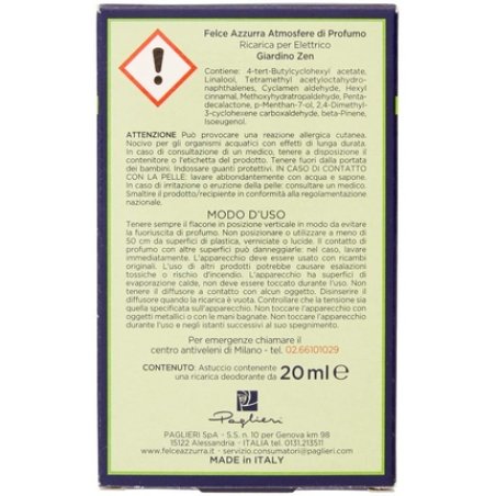 Paglieri Felce Azzurra Refill With Garden Scent Zen 20 Ml For