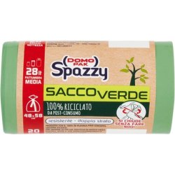 Domopak Spazzy Green Nettezza Bags Wrap & Close 100% Recycled After