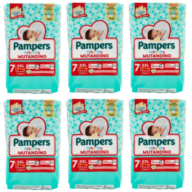 Pampers Baby-Dry Mutandino Size 7 Diapers XXL 17 Kg