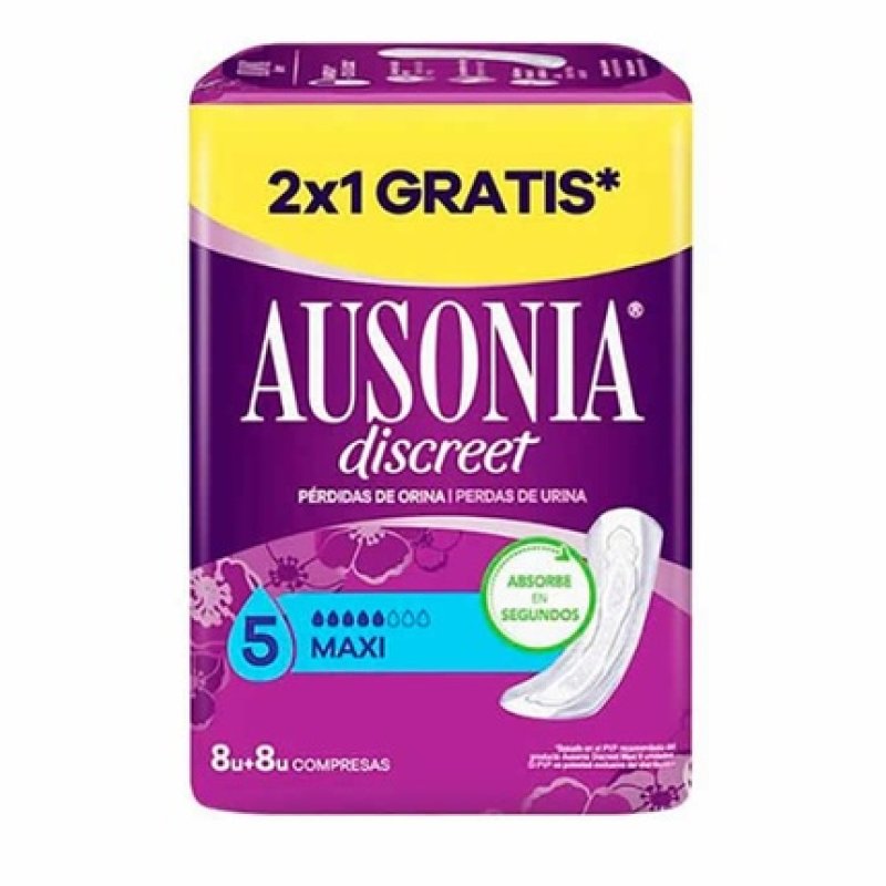 Ausonia Discreet Maxi Sanitary Towels for Urinary Incontinence 16 Units