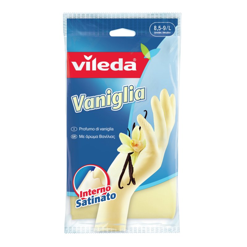 Vileda Vaniglia Household gloves Yellow Fabric, Latex 1 pc(s)