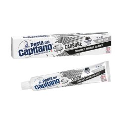 Pasta del Capitano Bio Activated Charcoal Toothpaste Natural Teeth Whitening Black Paste Effective Against Tooth Enamel