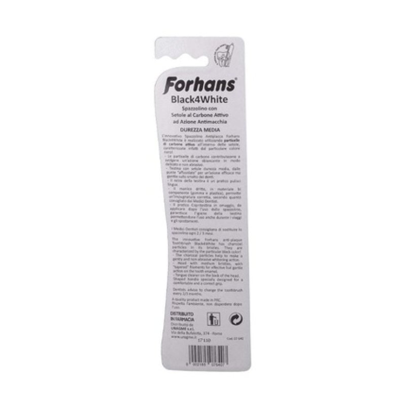 Forhans Black 4White Toothbrush with Activated Charcoal Particles