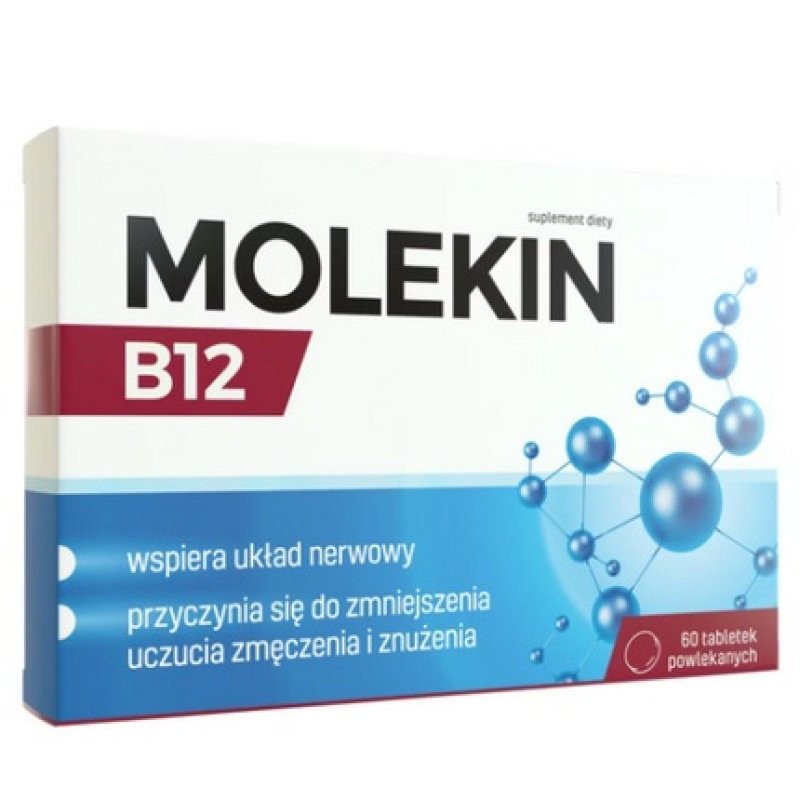 Molekin B12 60 Tablets Vitamin B12 for Nervous System, Fatigue, and Stress