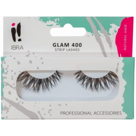 False Eyelashes with Eyelash Band Glam 400 IBRA Makeup