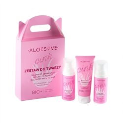 Sylveco Aloe Pink Makeup Remover Balm 75ml, Face Peeling 50ml, Nourishing Face Cream 50ml