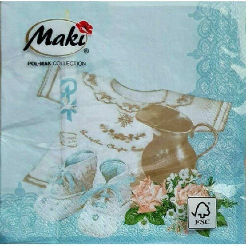 Really Sweet Blue Baby Birth Baptism Napkins 20 Pcs 33x33 cm