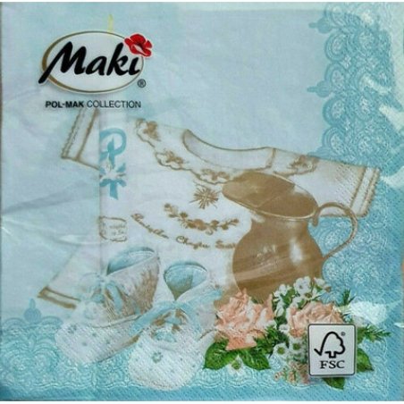 Really Sweet Blue Baby Birth Baptism Napkins 20 Pcs 33x33 cm
