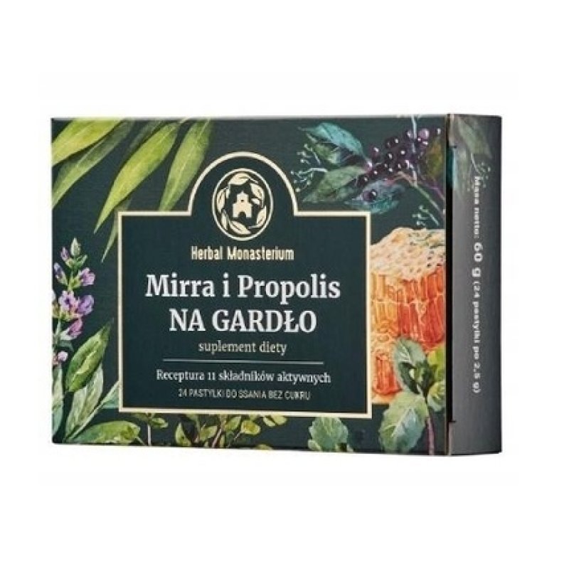Mirra Propolis Sugar-Free Throat Lozenges - 24 Count For Sore Throat Relief