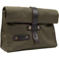 Zew For Men Water-Repellent Linen Cosmetic Bag with Leather Belt
