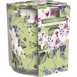 Scented Candle Spring Green in Simple Glass with Pattern