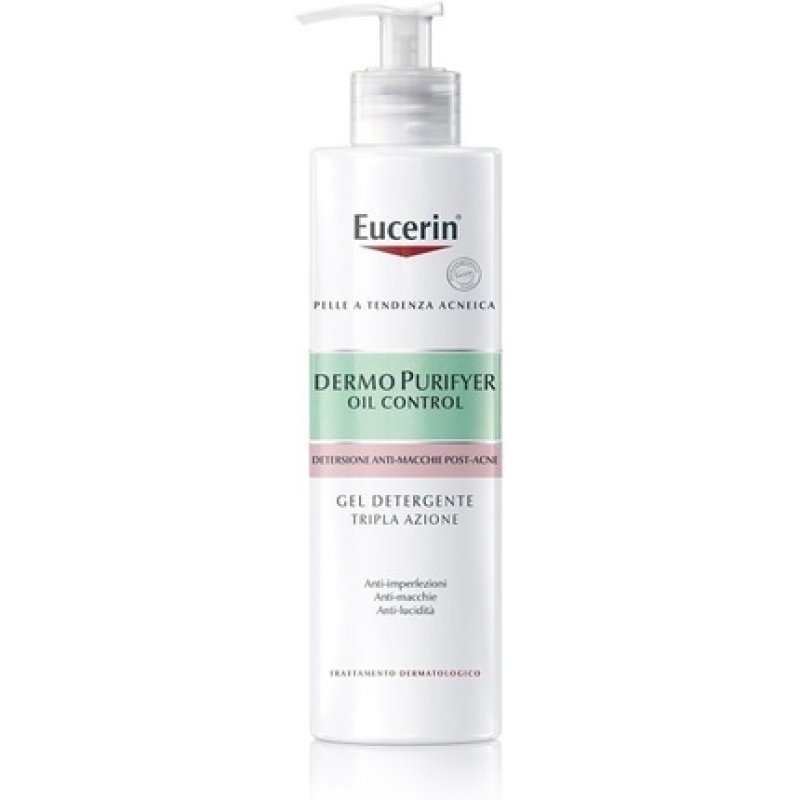 Eucerin Dermopurifyer Triple Action Cleansing Gel for Oil Control and Post-Acne Spot Treatment