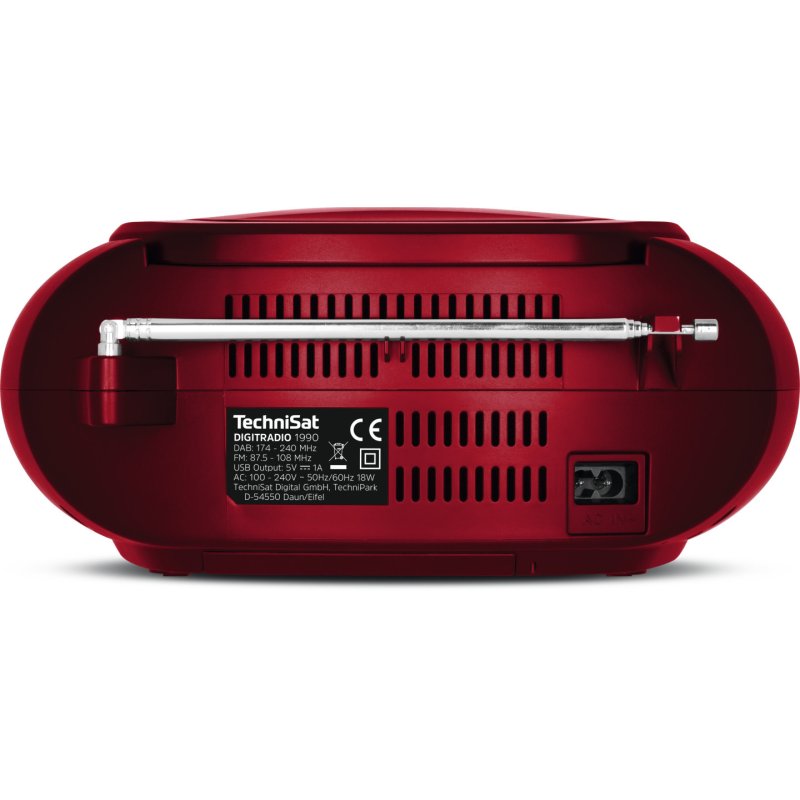 TechniSat DigitRadio 1990 Numérique 3 W DAB , FM Rouge Lecture de MP3