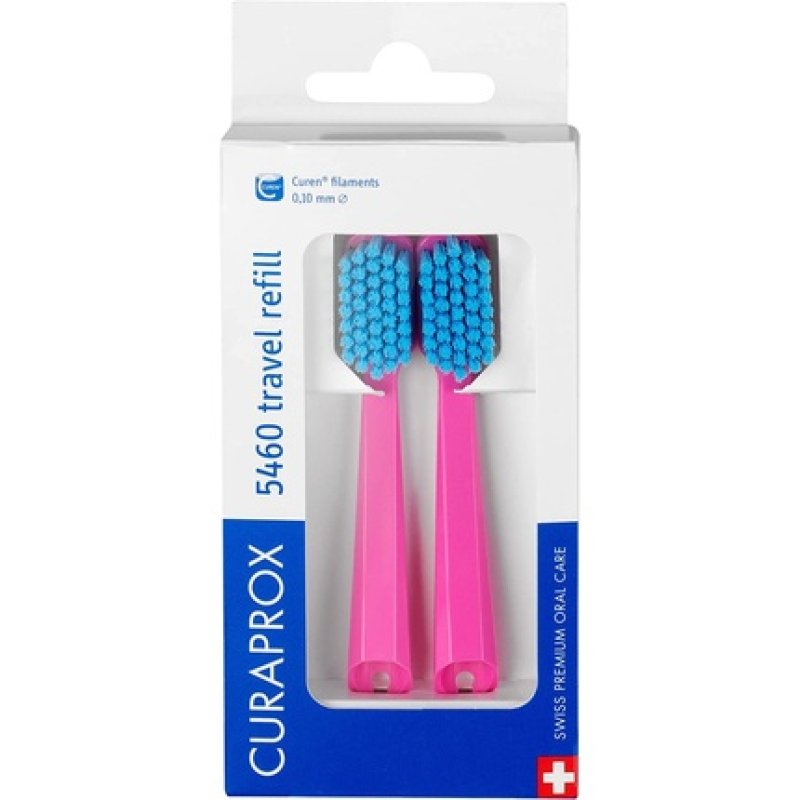 Curaprox CS 5460 Refill for Travel Toothbrush Set Random Color 2 Pack