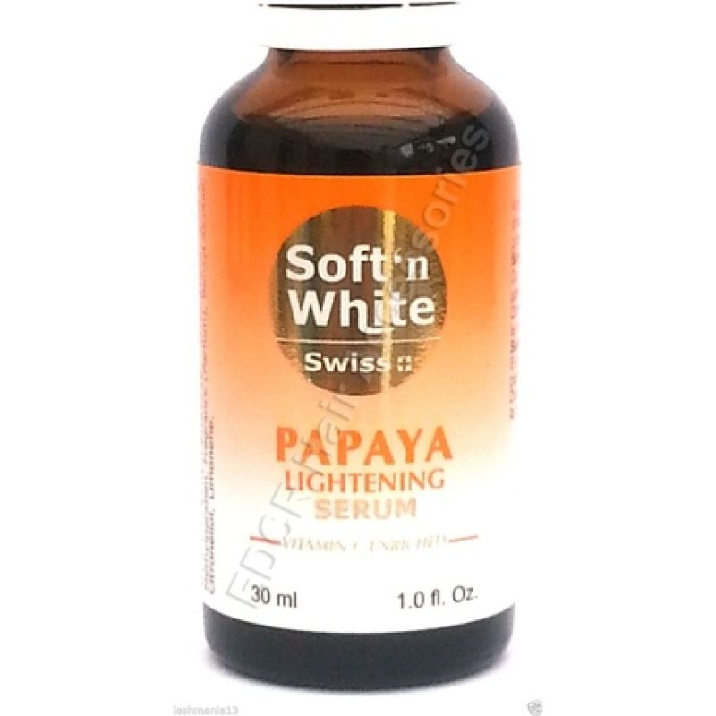 Soft' N White Swiss Papaya Lightening Serum Vitamin C Enriched 30ml