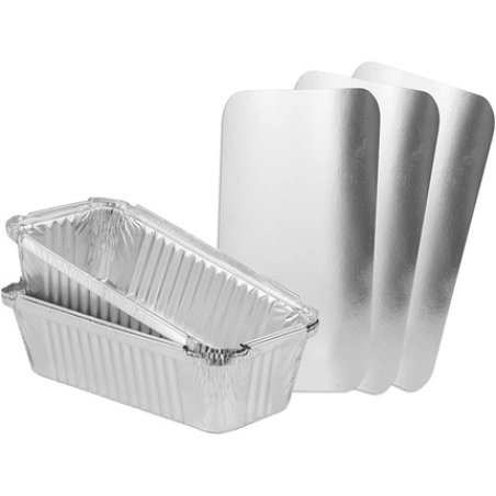 Home G/4 Container with Lid for 3 Servings Aluminum Silver