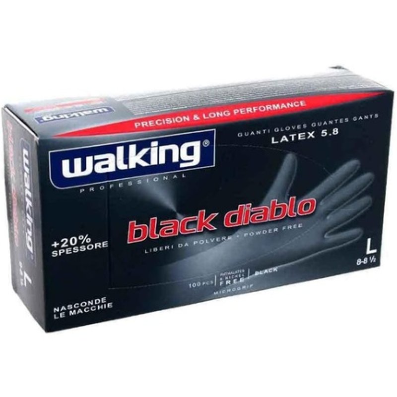 Walking Gloves X 100 Blackdiablo L Latex Multi-Coloured