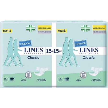 Lines Specialist Absorbenza Diaper Pants Size Me Classic Super, 30 Pieces