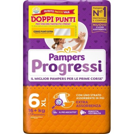 Pampers Progress Extra Large Size 6 Diapers 17 Diapers