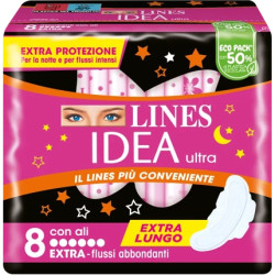 Idea Ultra Line Heavy Flows 8 Pads With Wings