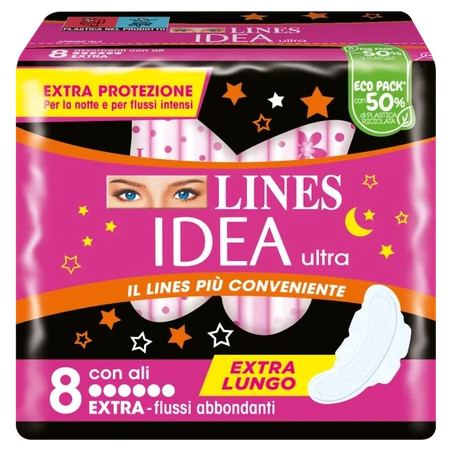 Idea Ultra Line Heavy Flows 8 Pads With Wings